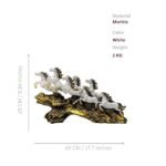 Resin 7 Running Horse Statue ( White ,Gold ) - Image 2