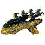Resin 7 Running Horse Statue ( Black ) - Image 3