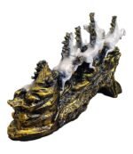 Resin 7 Running Horse Statue ( White ,Gold ) - Image 4