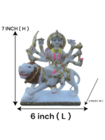 White Durga Idol 7 Inch - Image 3