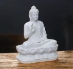 Meditating Buddha 24" Inches Height - Big Size (White) - Image 3