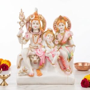 Shiva Parivar Murti 16 Inch | Shiv Parvati Ganesh Idol for Home Temple