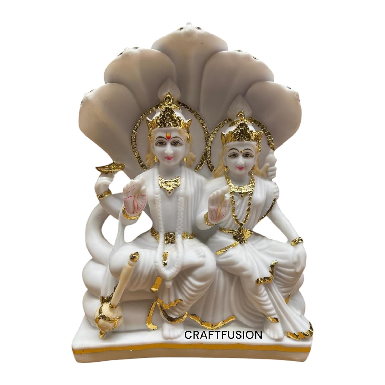 71ga5yftsVL._SL1500_ Goddes Vishnuu Lakshmi Murti for Pooja12 Inch - Image 1